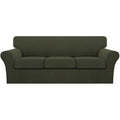 4 Piece Sofa Covers for 3 Cushion Couch Sofa Slipcover Soft Couch Cover for Dogs (Sofa (3 Cushion) / Olive)