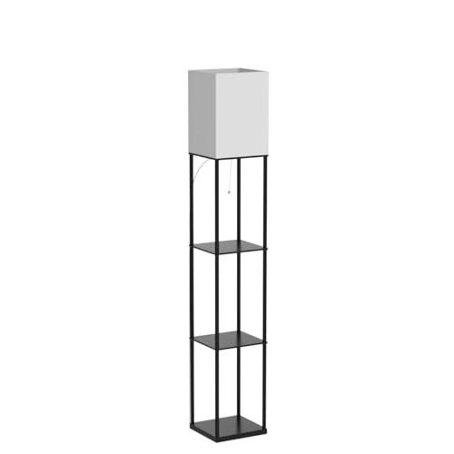 Floor Lamp with Shelves (Black Square / 4-Tier)