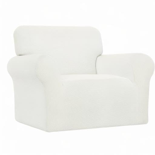 Stretch Chair Slipcover with Arm Washable Cream (Small Chair / Cream)