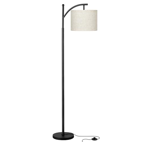 60" Modern Floor Lamp with Beige Shade (Beige & Black / 60 inches)