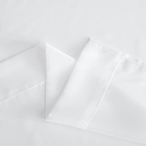 White Sheer Sliding Door Curtains 90 inches Long for Living Room (White / 66"W x 90"L (Pack of 2))