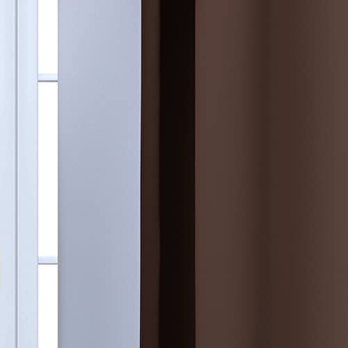 Ombre Curtains Brown and Greyish White for Living Room (52"W x 72"L (Pack of 2) / Brown)