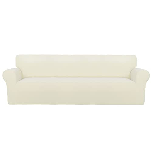 Stretch Couch Covers for Sofa 4 Seater Slipcovers Ivory (XX-Large 4-Seater Sofa / Ivory)