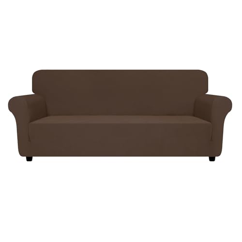 Super Stretch Sofa Cover (- Coffee / Large (72"-92"))