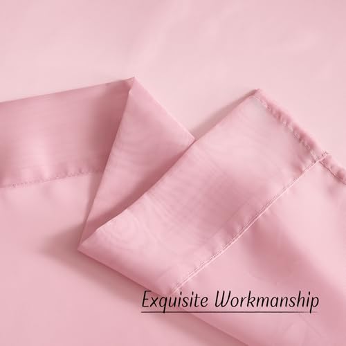 Pink Sheer Curtains 2 Panels for Girls Room (Pink / 54"W x 84"L (Pack of 2))