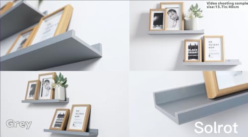 Small Grey Floating Shelves for Wall (Grey / 3.9in)