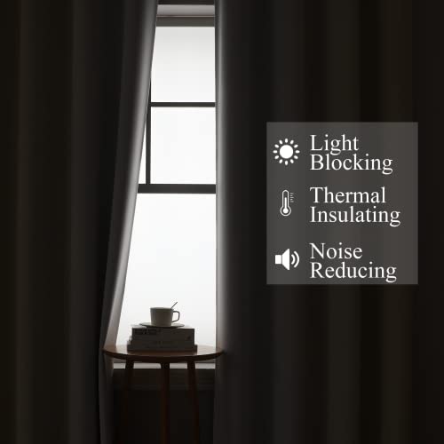 Beige and Greyish White Ombre Blackout Curtains Living Room 108 Inches Long (Beige and Greyish White / 52"W x 108"L (Pack of 2))