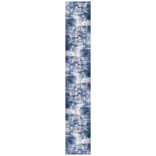 Abstract Runner Rug 3x16 Ft Washable Runners for Hallways (Navy/Grey/White / 3' x 16' (Rectangular))