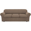 4 Piece Stretch Sofa Covers for 3 Cushion Couch Covers for Living Room Furniture Slipcovers (Large / Macchiato)