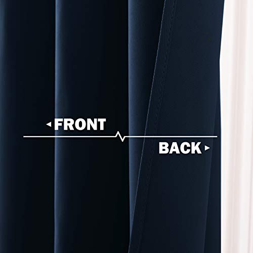 Blackout Kitchen Curtains and Draperies Navy for Kitchen Bathroom (Navy / 42"W x 36"L (Pack of 2))