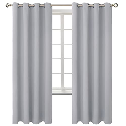 Room Darkening Curtains 72 Inches Long (Light Grey / 52"W x 72"L (Pack of 2))
