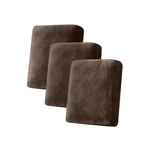 Couch Cover Stretch Velvet Sofa Cushion Cover 3 (Coffee / 3PC Seater or Backrest)