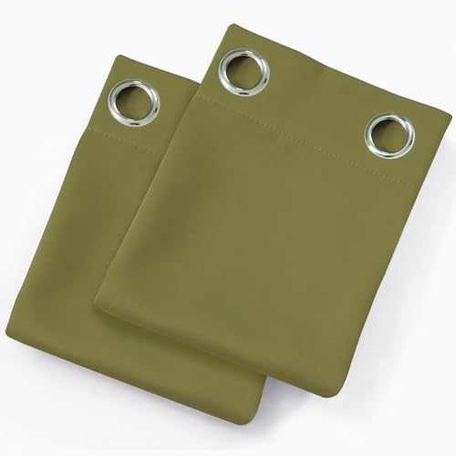 Blackout Curtains 52 x 120 Inch Long Olive Green Curtains Set of 2 Panels Room Darkening Curtains for Bedroom and Living Room (Olive Green / 52"W x 120"L (Pack of 2))