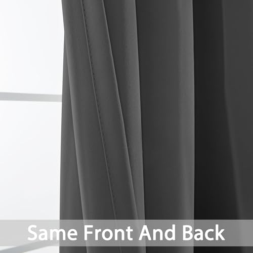 Room Darkening Curtains 42x72 inch Length Charcoal Grey (Charcoal Grey / 42"W x 72"L (Pack of 2))