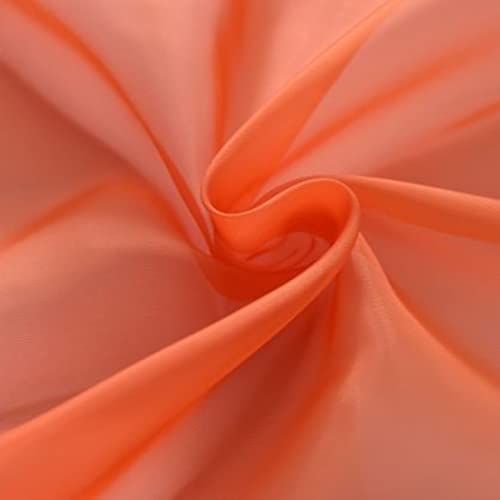 Basic Rod Pocket Sheer Voile Window Curtain Panels Jaffa Orange 1 Pair 2 Panels 52 Width 63 Inch Long for Kitchen Bedroom Children Living Room Yard (Jaffa Orange / 52"W x 63"L (Pack of 2))