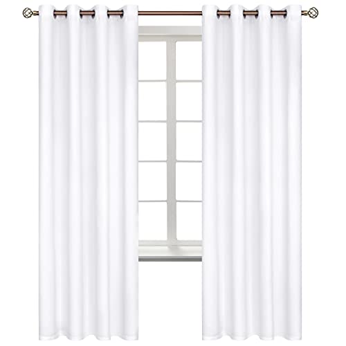 Room Darkening Curtains 72 Inches Long (Pure White / 52"W x 72"L (Pack of 2))