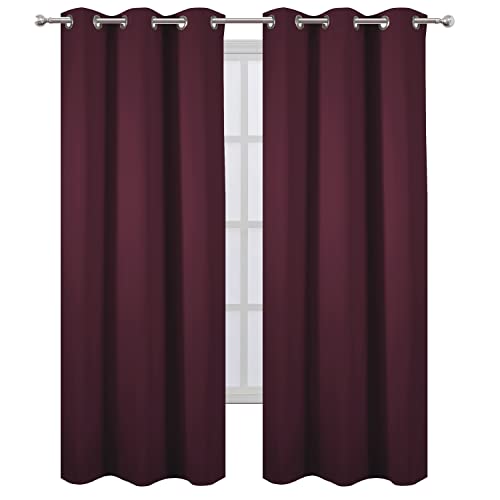 Burgundy Red Thermal Blackout Curtains (Burgundy Red / 38"W x 84"L (Pack of 2))