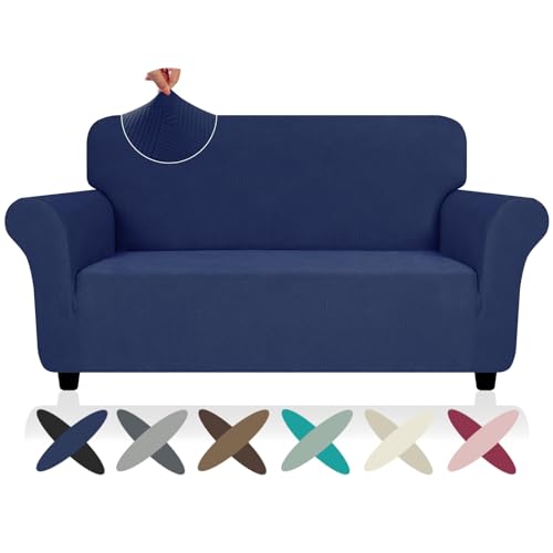 Super Stretch Loveseat Covers (- Navy Blue / Medium (57"-70"))