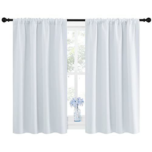 Greyish White Blackout Curtains for Bedroom 42" w x 48" L 2 Panels (Greyish White / 42"W x 48"L (Pack of 2))