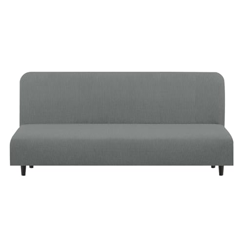 Stretch Futon Cover Armless Bed Slipcover (Grey / Futon)