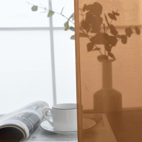 Basic Rod Pocket Sheer Voile Window Curtain Panels Light Brown 1 Pair 2 Panels 52 Width 63 Inch Long for Kitchen Bedroom Children Living Room Yard（Light Brown (Light Brown / 52"W x 63"L (Pack of 2))