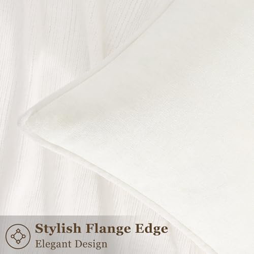 Chenille Cream White Velvet Throw Pillow Covers 20x20 Set of 2 (Cream White / 20" x 20" (Pack of 2))