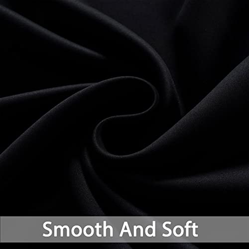 Black Room Darkening Curtains 84 inch Sliding Door Drapes (Black / 52"W x 84"L (Pack of 1))