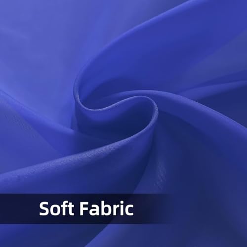 Basic Rod Pocket Sheer Voile Window Curtain Panels Sapphire 1 Pair 2 Panels 52 Width 36 Inch Long for Kitchen Bedroom Children Living Room Yard（Sapphire (Blue Sapphire / 52"W x 36"L (Pack of 2))