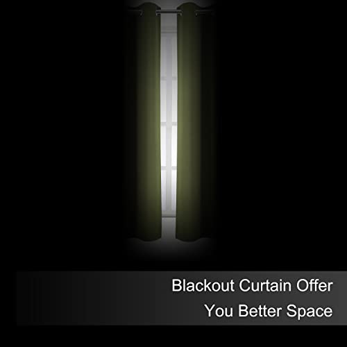 Blackout Curtains 52 x 45 inch (Olive Green / 52"W x 45"L (Pack of 2))