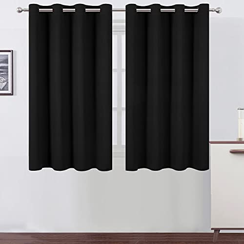 Black Thermal Blackout Curtains (Black / 52"W x 54"L (Pack of 2))