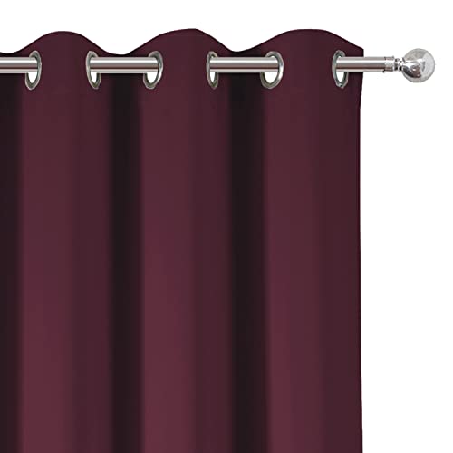 Burgundy Red Thermal Blackout Curtains (Burgundy Red / 52"W x 54"L (Pack of 2))