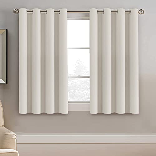 Light Blocking Curtain for Living Room Thermal Insulated Window Treatment Panel (52"W x 45"L (Pack of 1) / Ivory)