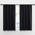 Black Blackout Curtains for Small Window 42" w x 48" L 2 Panels (Black / 42"W x 48"L (Pack of 2))
