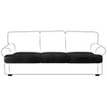 Leather Look Couch Cushion Covers Sofa Seat Slipcovers Sets Couches Furniture Protector for Sectional Armchair Loveseat Pets Kids Stretch Spandex Fabric (3 T-Cushion Sofa / Black)