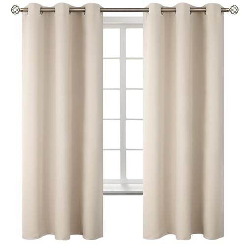 Champagne Room Darkening Curtains 72 Inch for Bedroom (Champagne / 42"W x 72"L (Pack of 2))