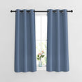 Bedroom Blackout Curtains and Drapes 48" Long 2 Panels Set (Stone Blue / 37"W x 48"L (Pack of 2))