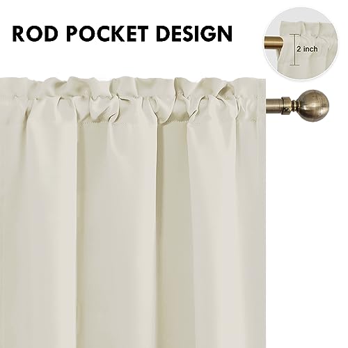 Short Blackout Curtains 42 x 36 Inch for Kitchen RV Bunk Light Beige (Light Beige / 42"W x 36"L (Pack of 2))