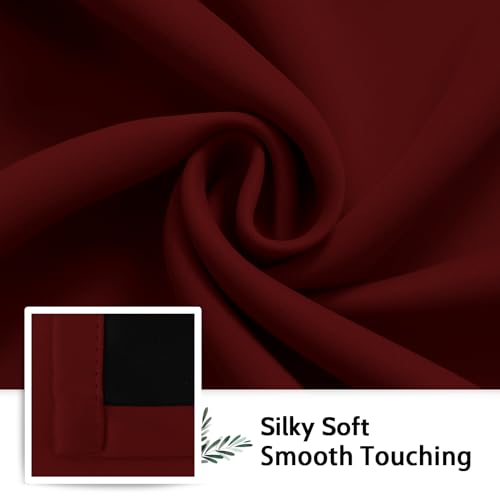 Burgundy Red 100% Blackout Curtains Room Darken Living Room 84 (Burgundy Red / 52"W x 84"L (Pack of 2))