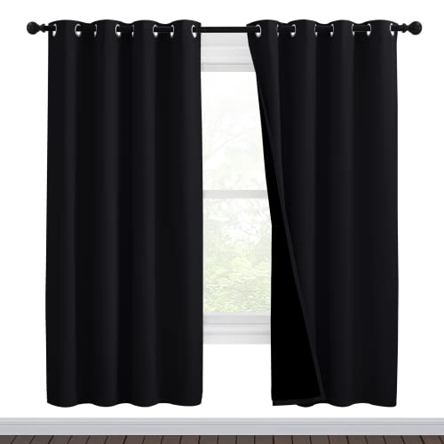 High End Thermal Curtains (Black / 46"W x 72"L (Pack of 2))