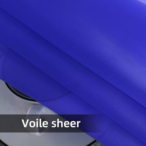 Basic Rod Pocket Sheer Voile Window Curtain Panels Sapphire 1 Pair 2 Panels 52 Width 36 Inch Long for Kitchen Bedroom Children Living Room Yard（Sapphire (Blue Sapphire / 52"W x 36"L (Pack of 2))