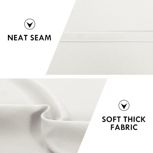 Blackout Curtains for Bedroom Living Room 52 x 95 Inch Long Ivory (Ivory / 52"W x 95"L (Pack of 2))