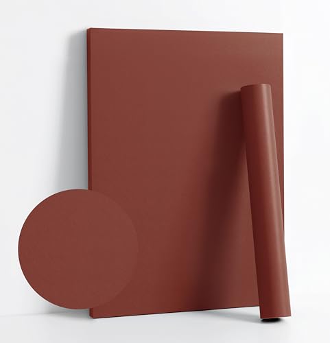 78.7''x17.7''Brick Red Peel and Stick Wallpaper Contact Paper Modern Self Adhesive Wall Paper Removable Textured Solid Color Shelf Cabinet Vinyl Roll (Brick Red / 78.7" x 17.7")