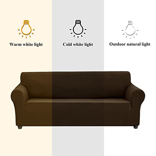 Stretch Loveseat Couch Cover Slipcover (Seal Brown / Medium（55"-78"))