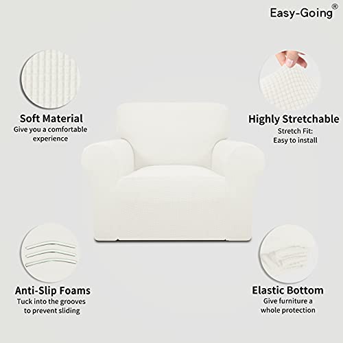 Stretch Chair Slipcover with Arm Washable Cream (Small Chair / Cream)
