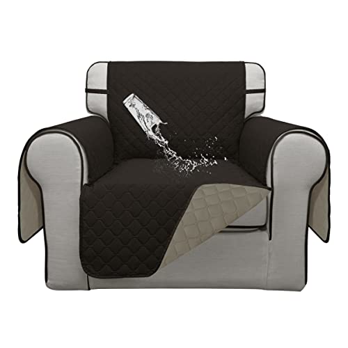 Double Protection 100% Waterproof Chair Sofa Covers for Living Room (Chocolate/Beige / Chair Small)