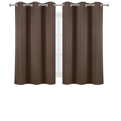Chocolate Brown Blackout Curtains 34 x 54 Inch Length (Chocolate Brown / 34"W x 54"L (Pack of 2))