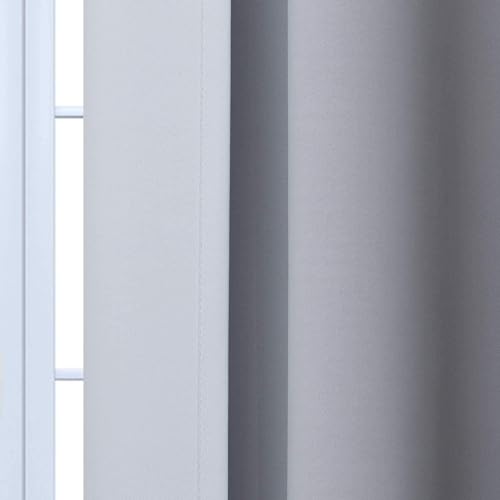 Ombre Curtains Black and Greyish White for Living Room (42"W x 72"L (Pack of 2) / Black)