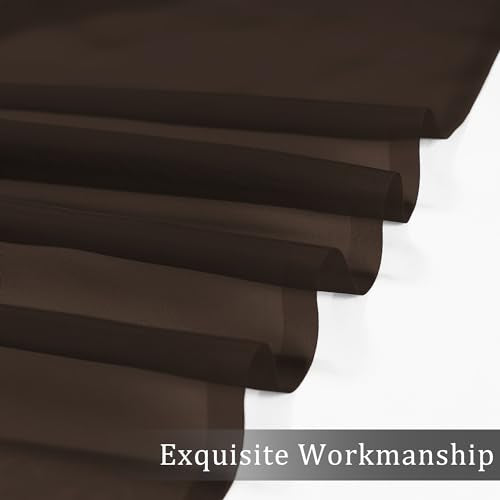 Sheer Chocolate Curtains (Chocolate / 42"W x 90"L (Pack of 2))