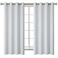 Greyish White Room Darkening Curtains 63 Inch for Bedroom (Greyish White / 52"W x 63"L (Pack of 2))