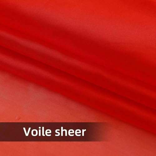 Solid Sheer Rod Pocket Curtain Voile Draperies 2 Panels White Beige Black Grey Coffee 60 Inch Width 108 Inch Long 1 Pair for Kitchen Bedroom Children Living Room Yard (Red / 60"W x 108"L (Pack of 2))